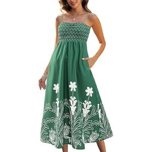 Green Floral Maxi Dress